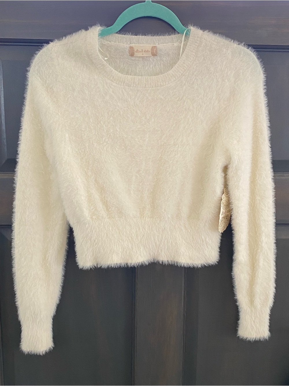 Altar’d Fuzzy Crewneck Sweater - Ivory new with tag